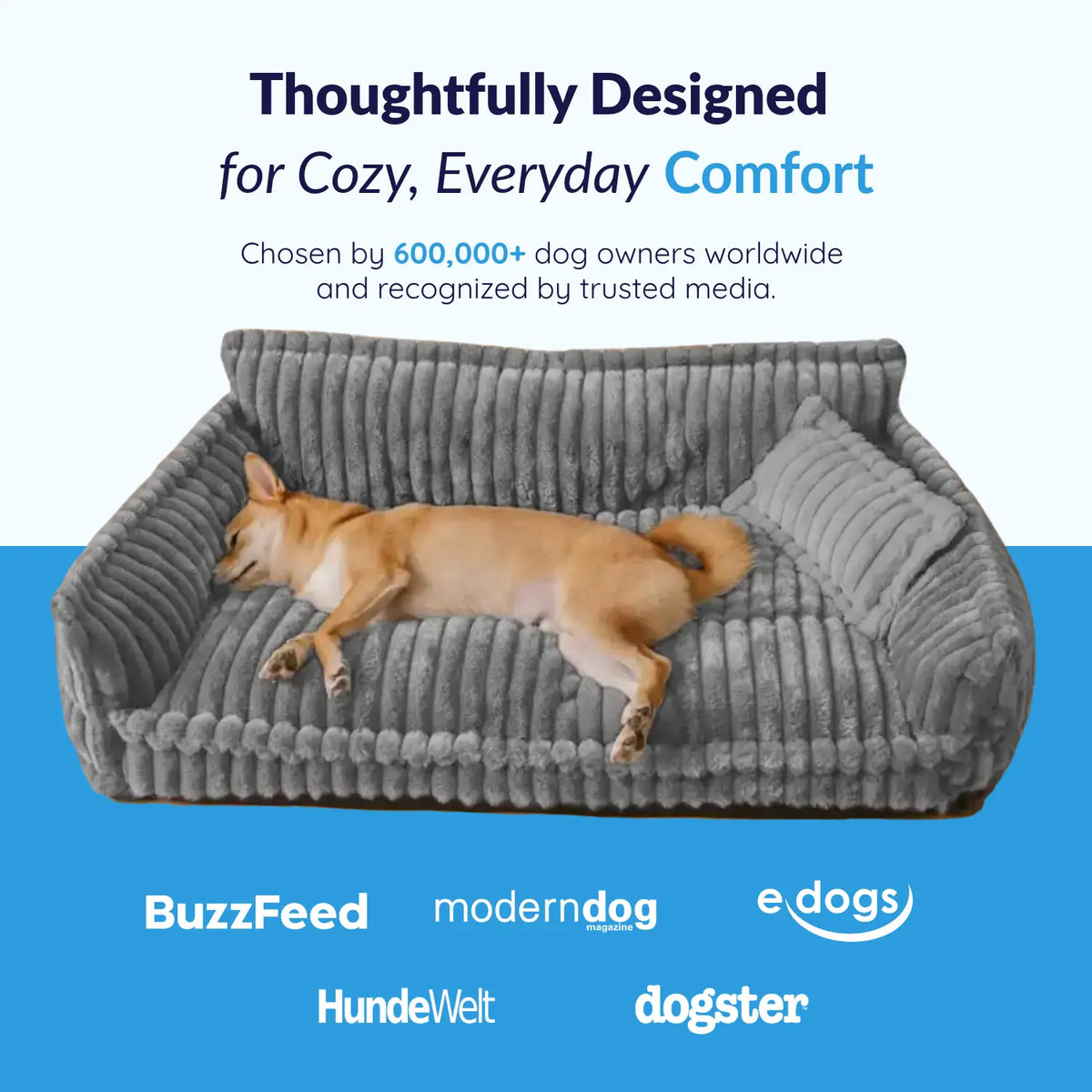 Dog Couch Bed – Washable Dog Sofa Bed for Medium & Large Dogs, 4 Sizes (24–47 in) – MrFluffyFriend